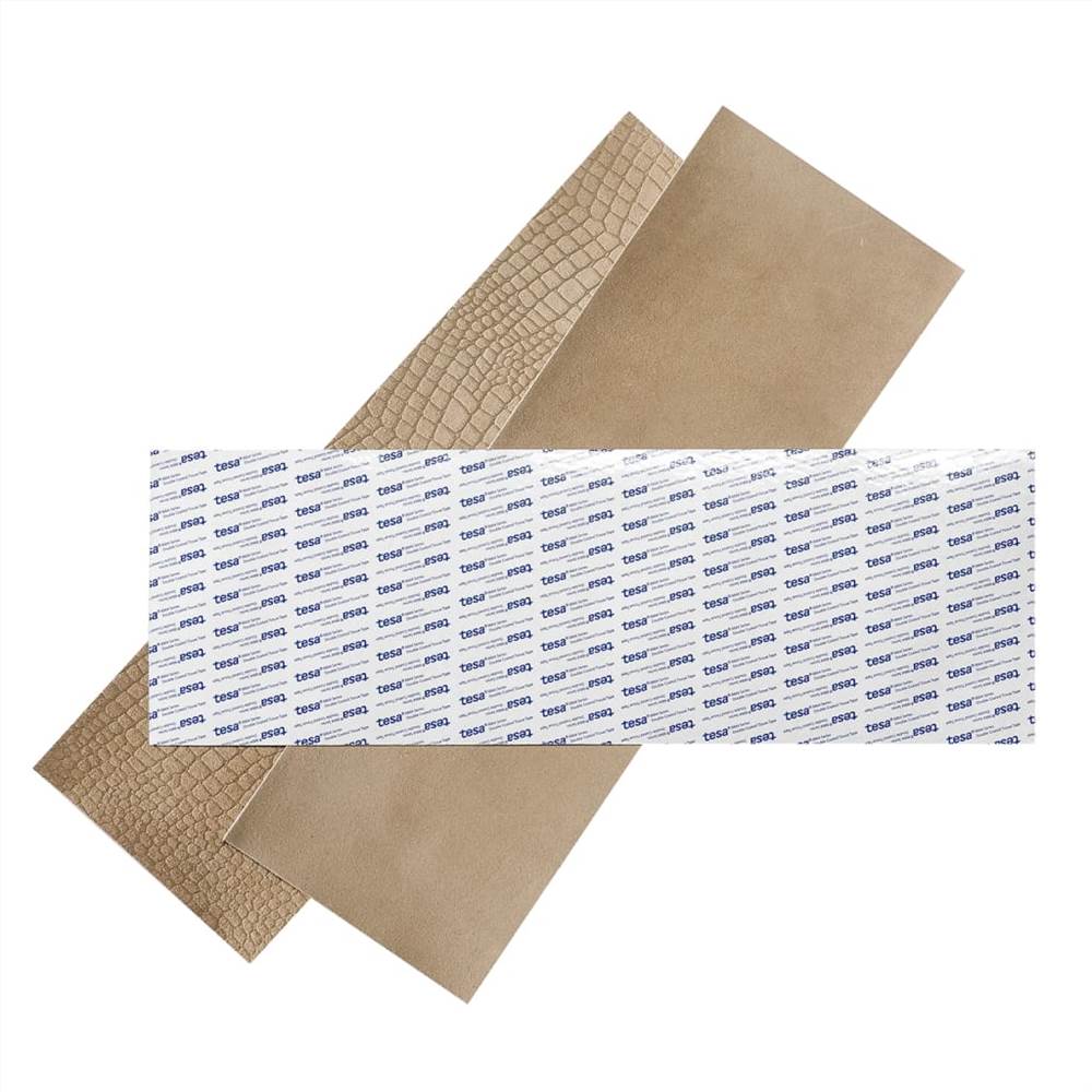 WallArt Leather Tiles Nathan Vintage Brown 16 pcs