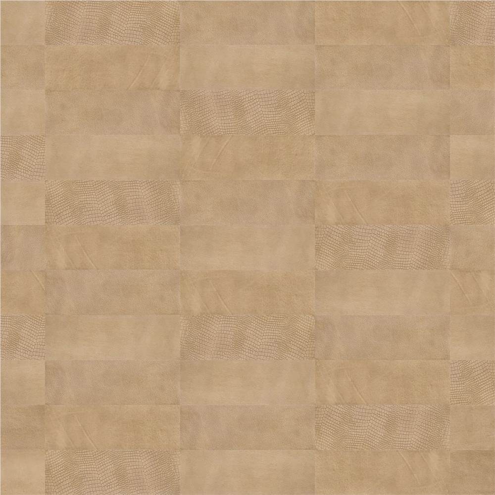 WallArt Leather Tiles Nathan Vintage Brown 16 pcs