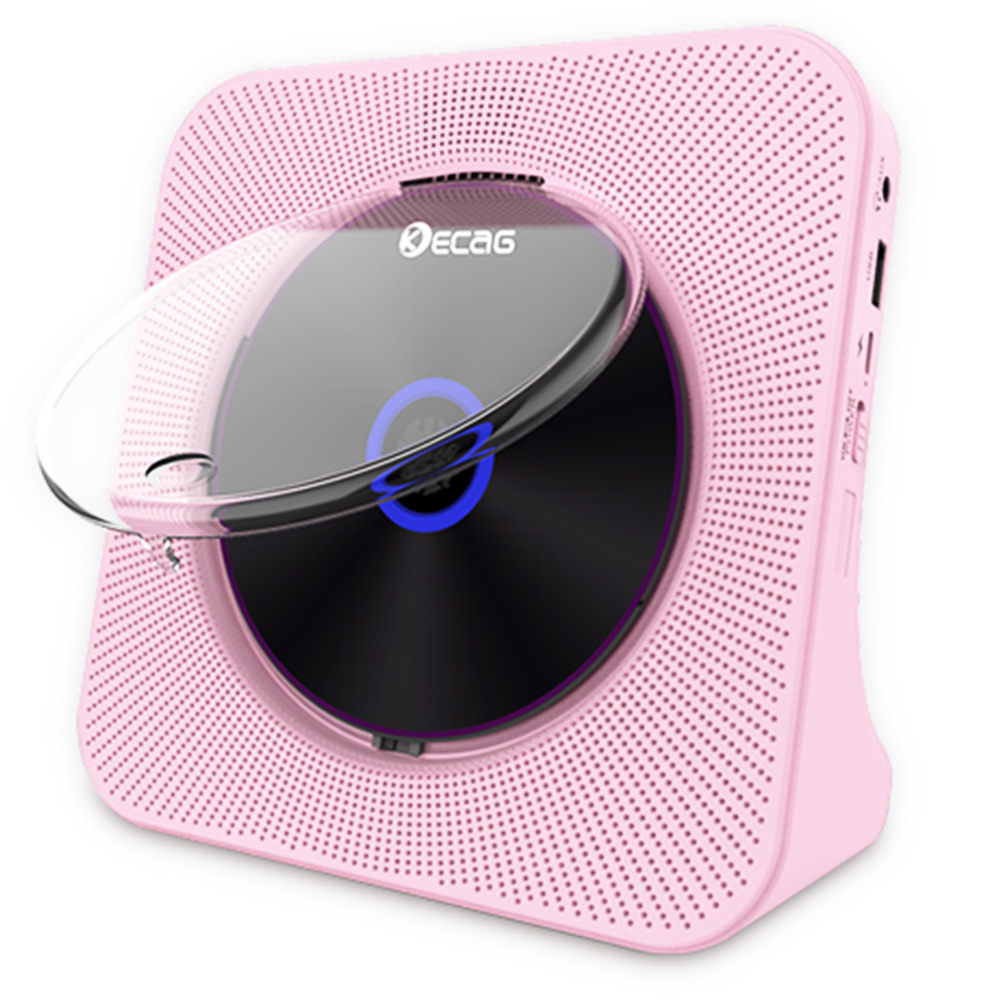 

Kecag KC-806 Desktop CD Player with LED Display Bluetooth 5.0 Remote Control FM Radio MP3 Headphone Jack USB - Pink
