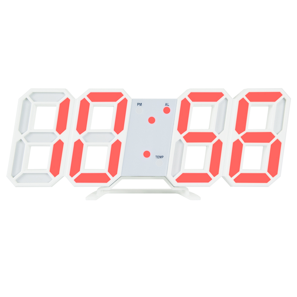 

Digital LED Clock 3D Wall Hanging Clock with Smart Luminous Memory Function - Red