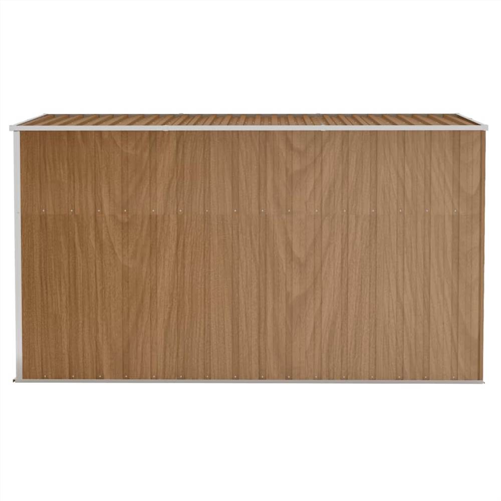 Wall-mounted Garden Shed Brown 118x288x178 cm Galvanised Steel