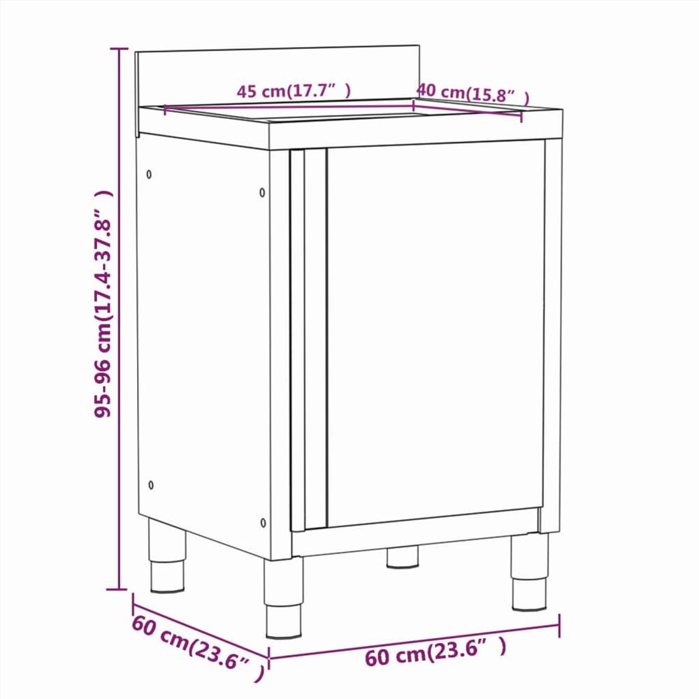 Commercial Kitchen Cabinets 2 pcs Stainless Steel