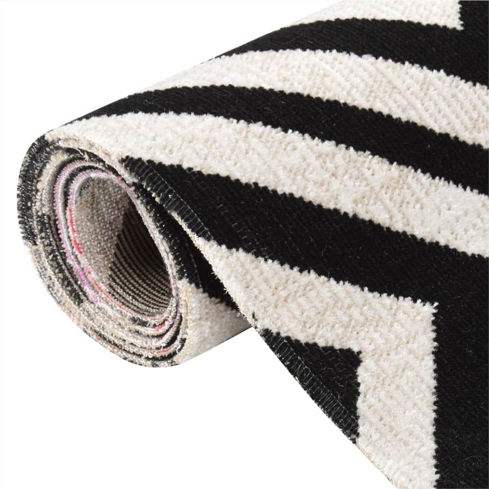 Outdoor Rug Flatweave 100x200 cm Black and Beige