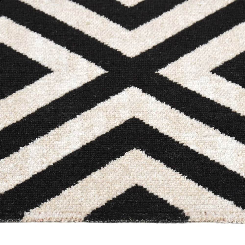 Outdoor Rug Flatweave 100x200 cm Black and Beige