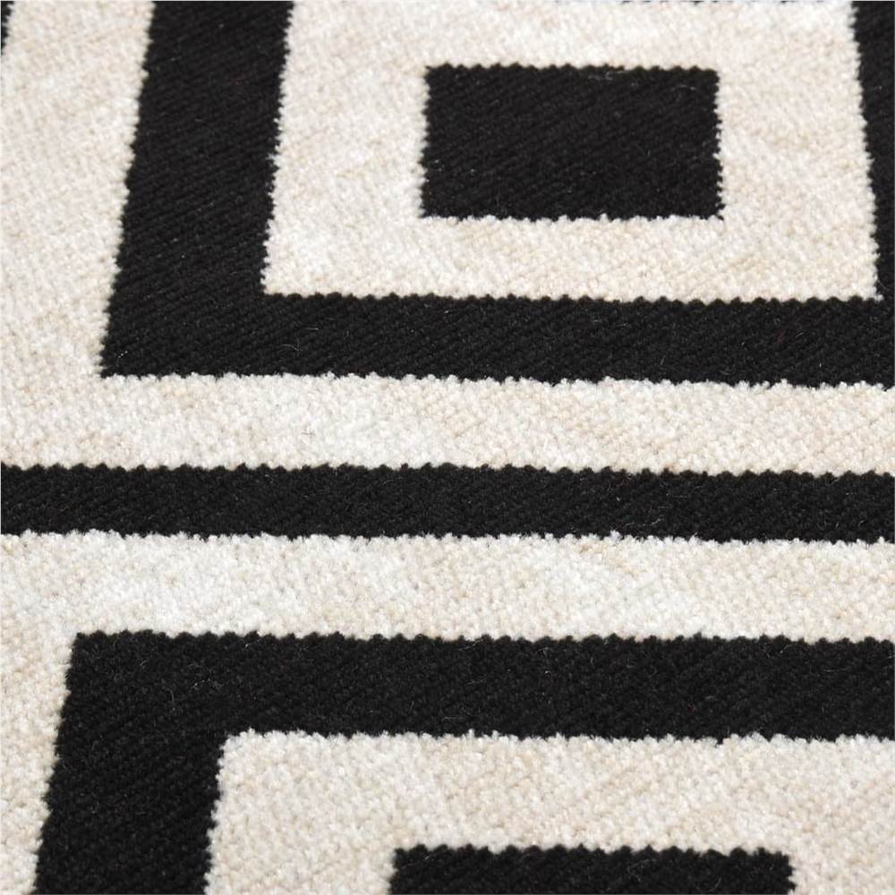 Outdoor Rug Flatweave 100x200 cm Black and Beige