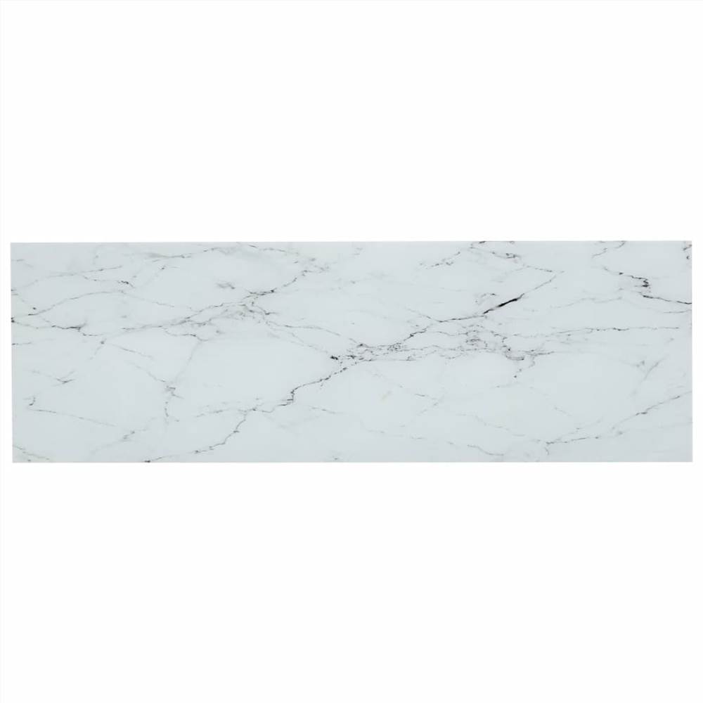 Console Table White Marble and Transparent 100x36x90 cm Tempered Glass