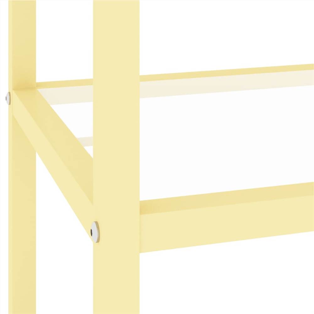 Console Table White Marble and Transparent 100x36x90 cm Tempered Glass