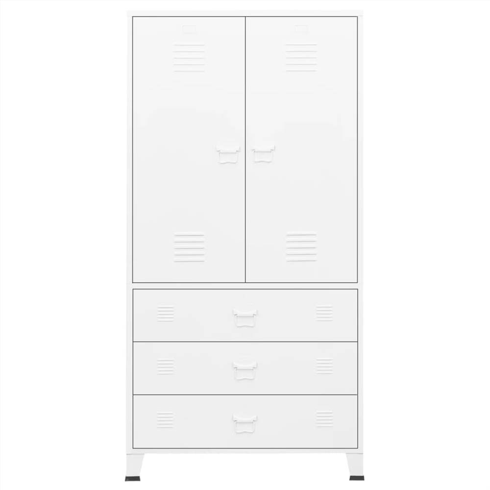 Industrial Wardrobe White 90x50x180 cm Metal