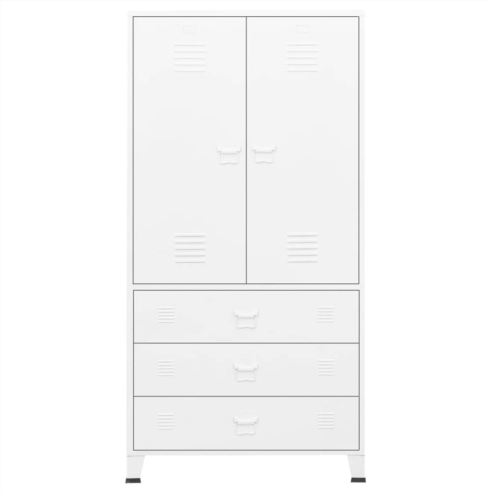 Industrial Wardrobe White 90x50x180 cm Metal