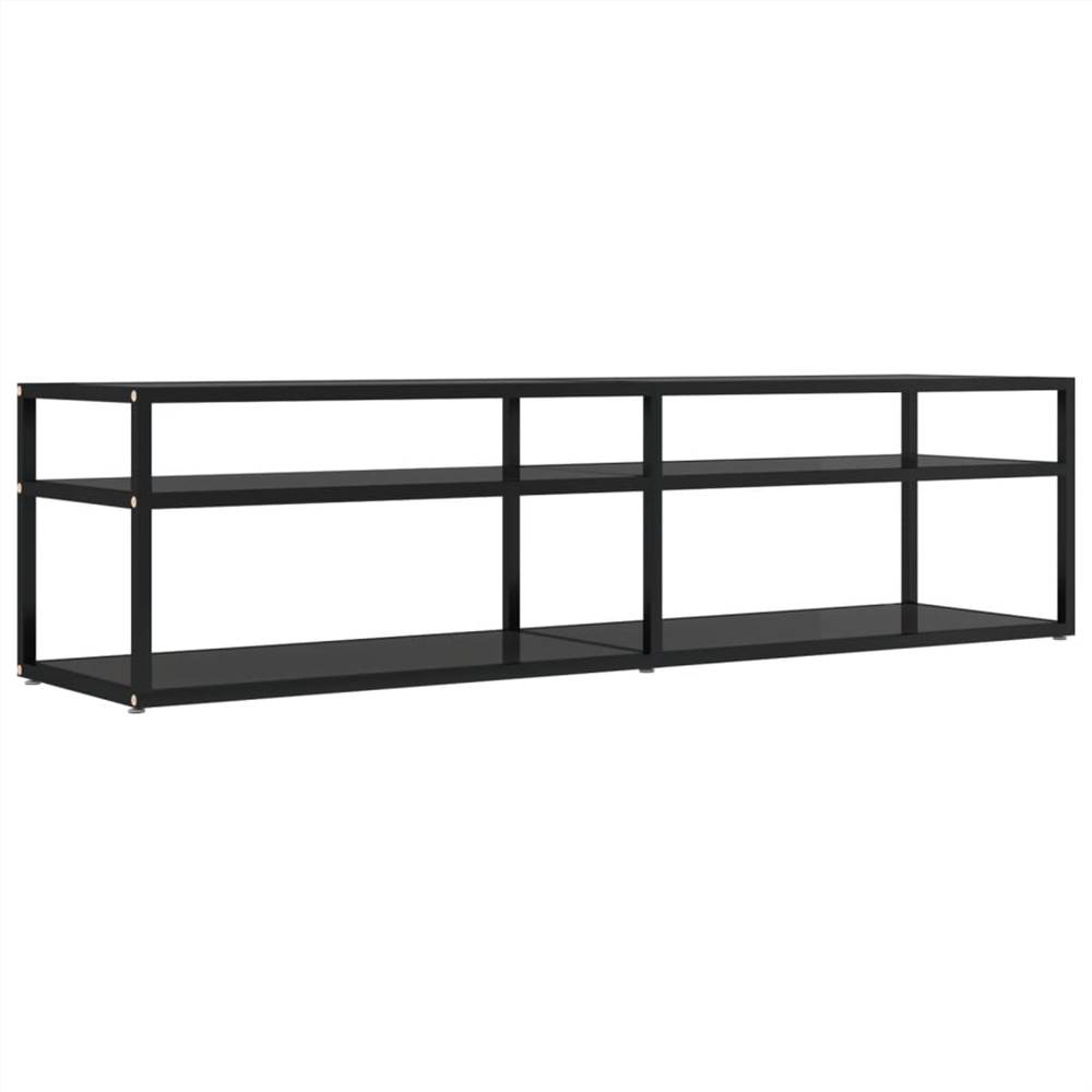 TV Cabinet Black 160x40x40.5 cm Tempered Glass