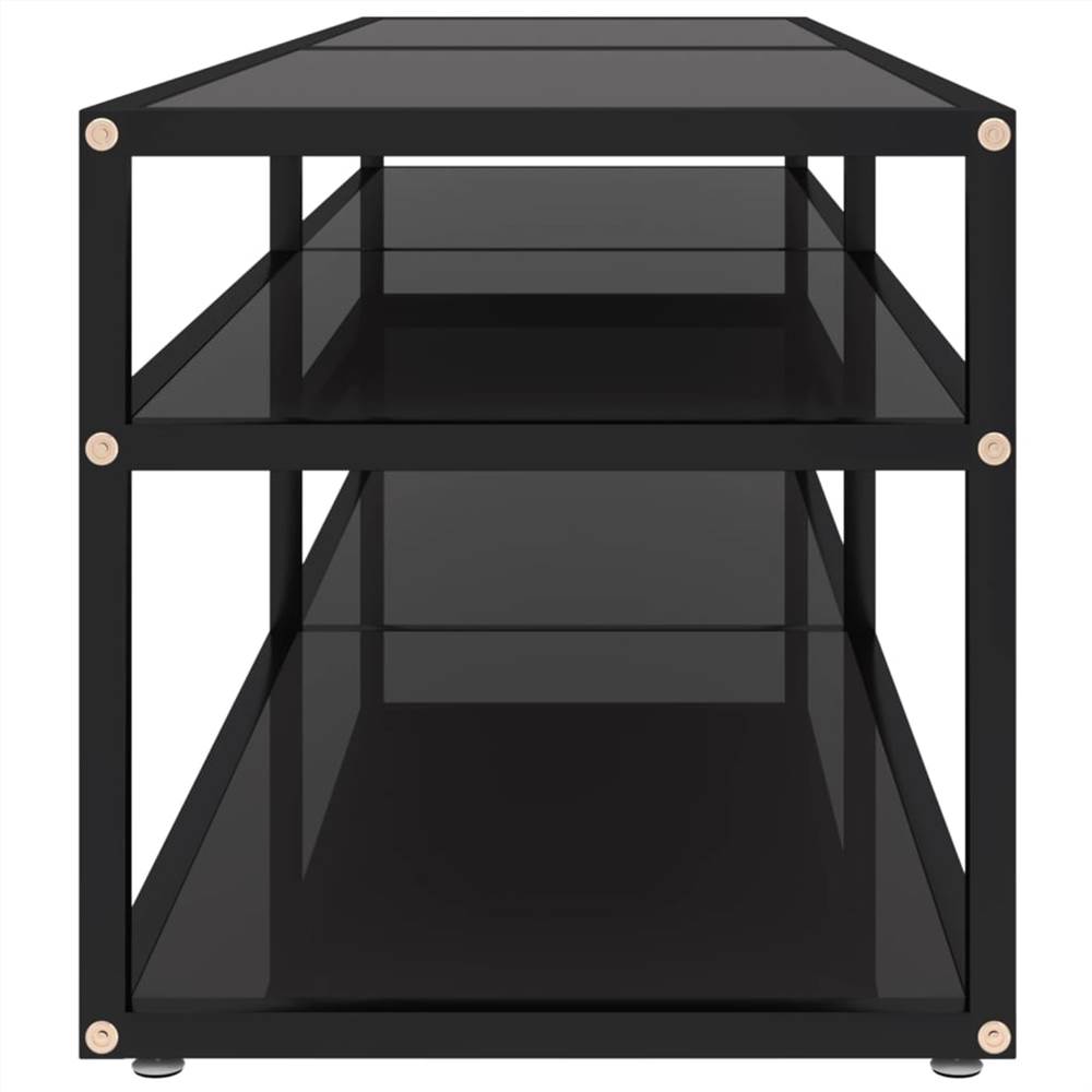 TV Cabinet Black 160x40x40.5 cm Tempered Glass