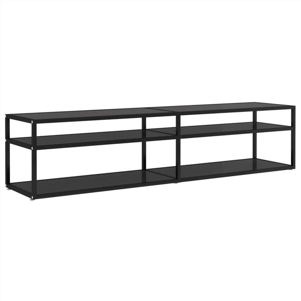 TV Cabinet Black 180x40x40.5 cm Tempered Glass