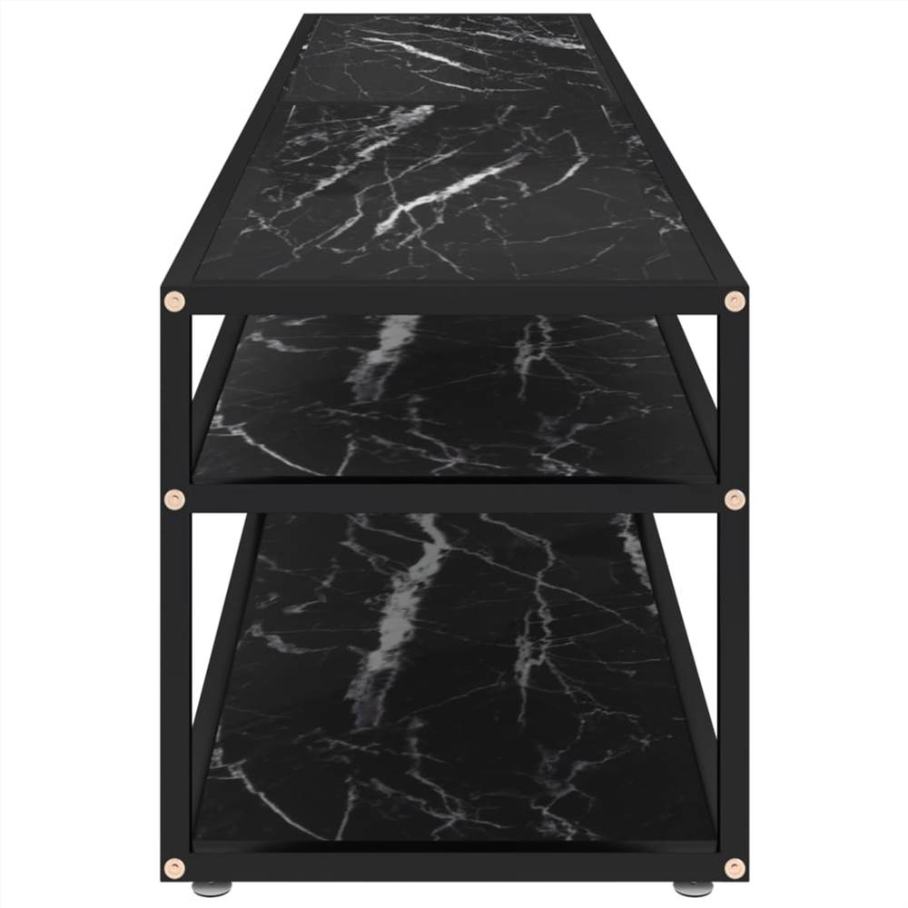 TV Cabinet Black Marble 180x40x40.5 cm Tempered Glass