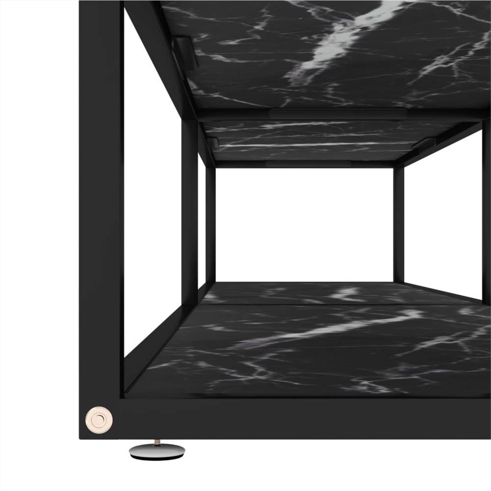 TV Cabinet Black Marble 180x40x40.5 cm Tempered Glass