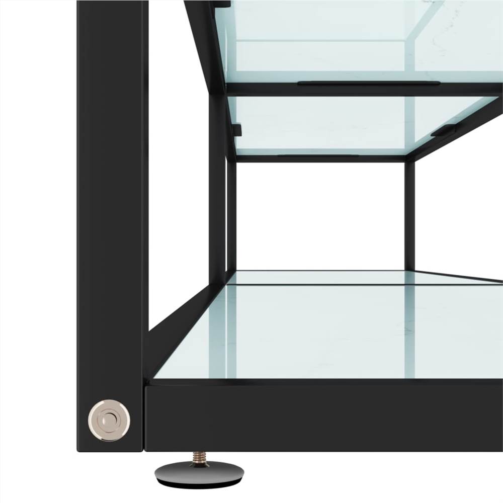 TV Cabinet White Marble 220x40x40.5 cm Tempered Glass