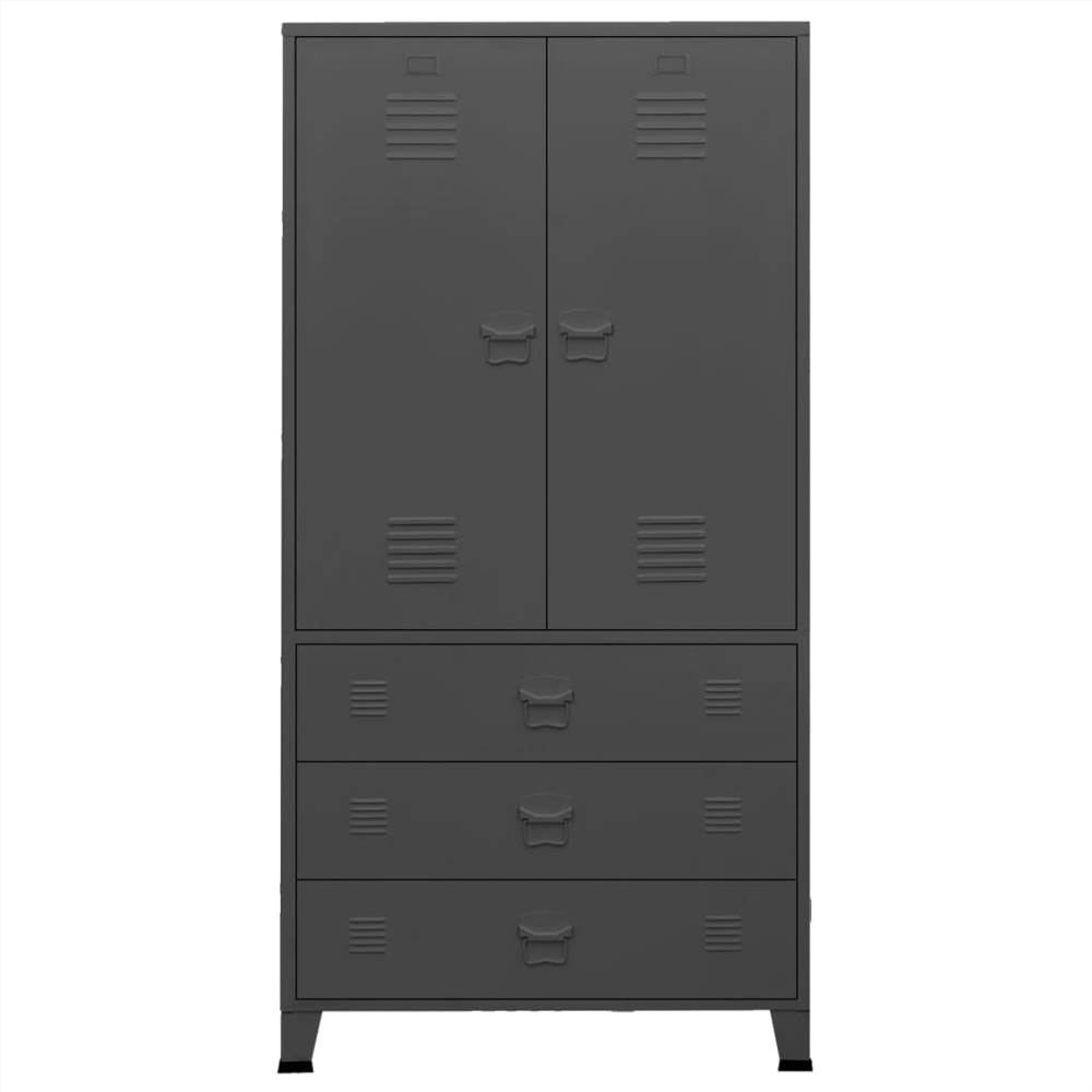 Industrial Wardrobe Anthracite 90x50x180 cm Metal