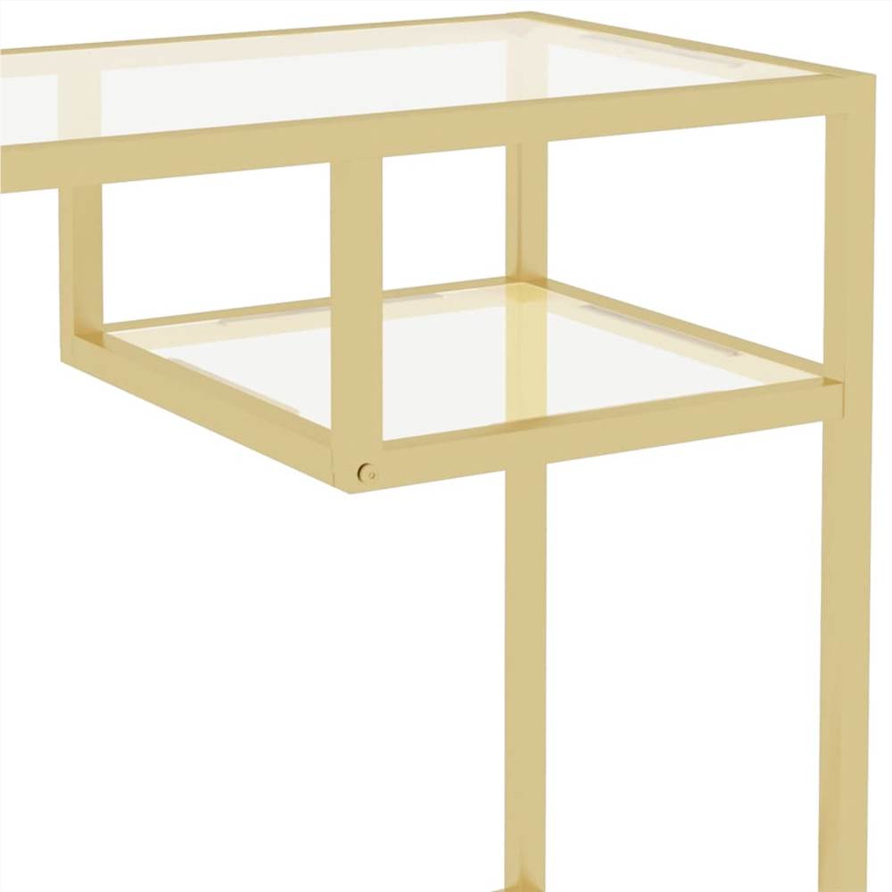 Computer Desk Transparent 100x36x74 cm Tempered Glass