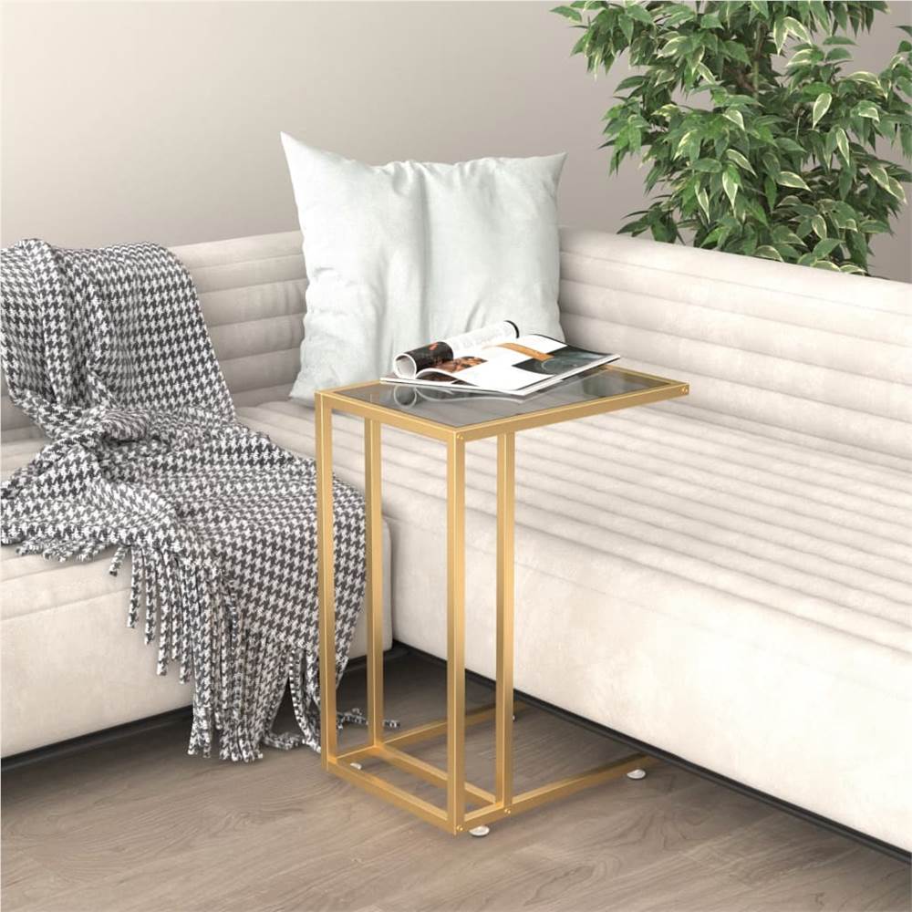 

Computer Side Table Black 50x35x65 cm Tempered Glass