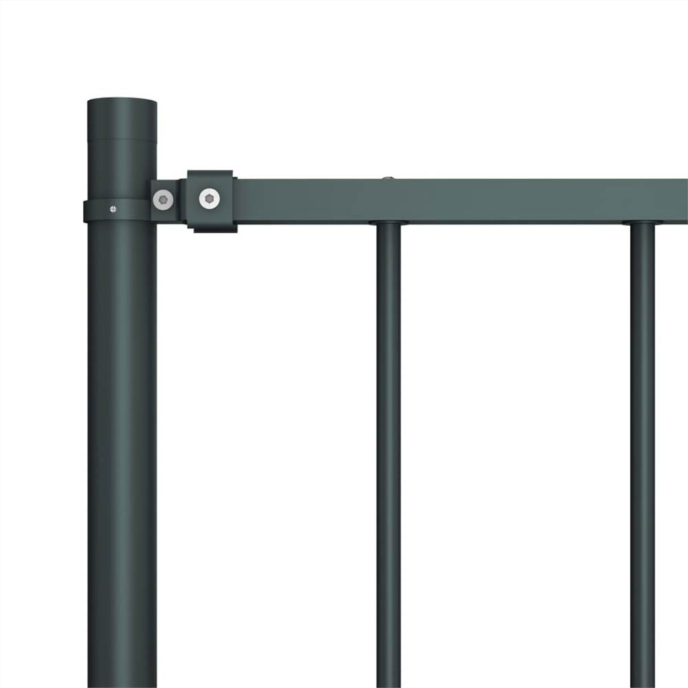 Fence Panel with Posts Powder-coated Steel 1.7x1 m Anthracite