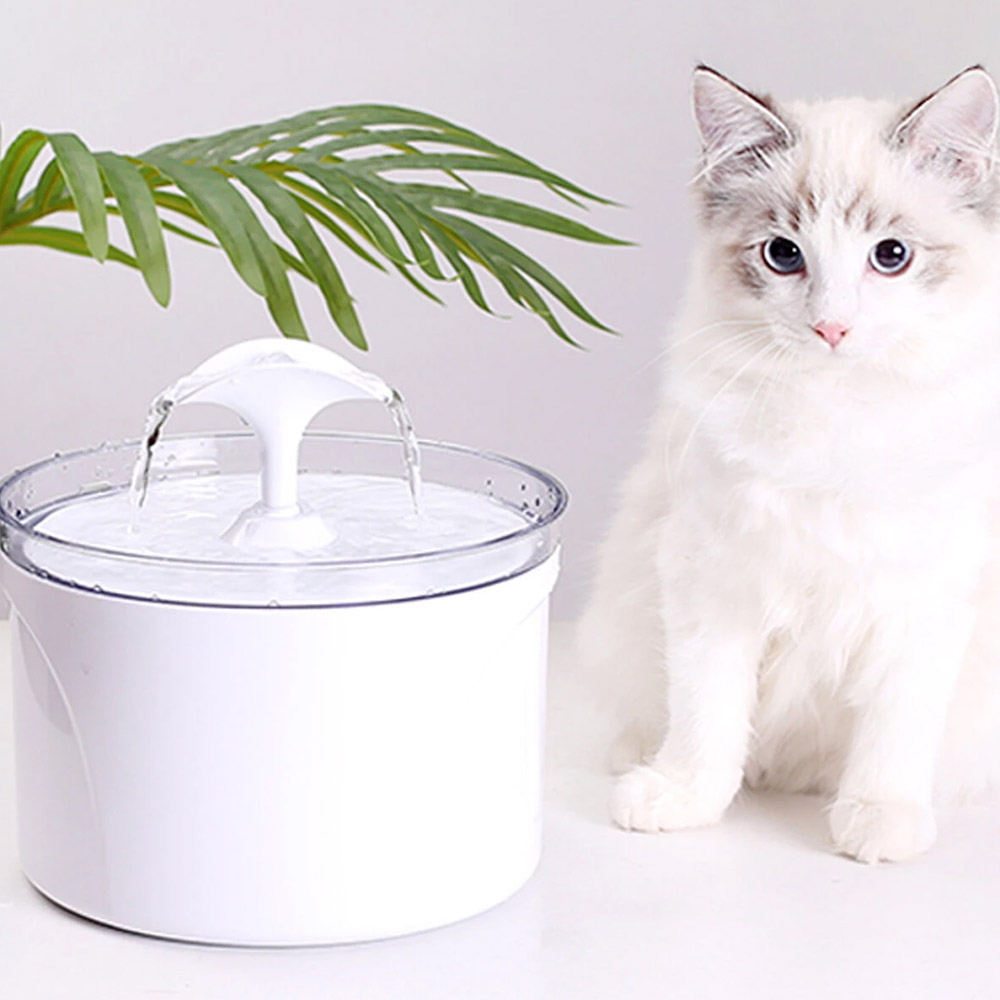 

2.5L Pet Cat Water Fountain USB LED Light Automatic Circulation Activated Carbon Multi-filter Safe for Pet Drinking