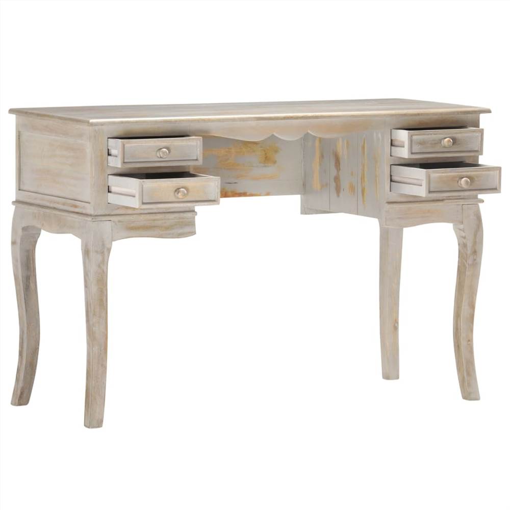 Desk Grey 115x45x75 cm Solid Mango Wood