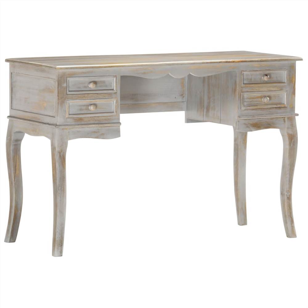 Desk Grey 115x45x75 cm Solid Mango Wood