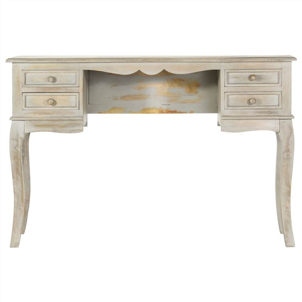 Desk Grey 115x45x75 cm Solid Mango Wood