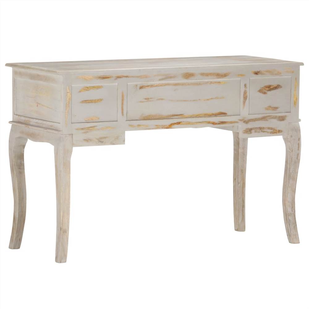 Desk Grey 115x45x75 cm Solid Mango Wood