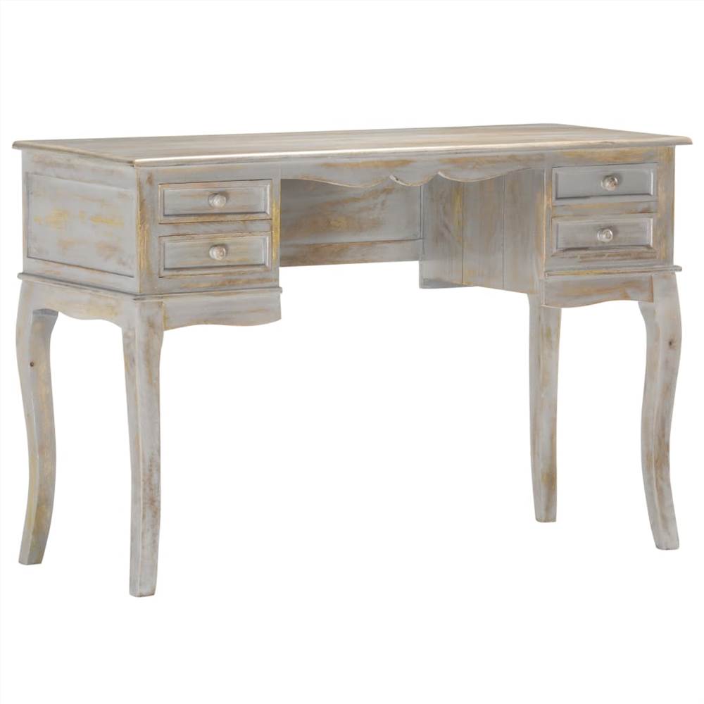 Desk Grey 115x45x75 cm Solid Mango Wood