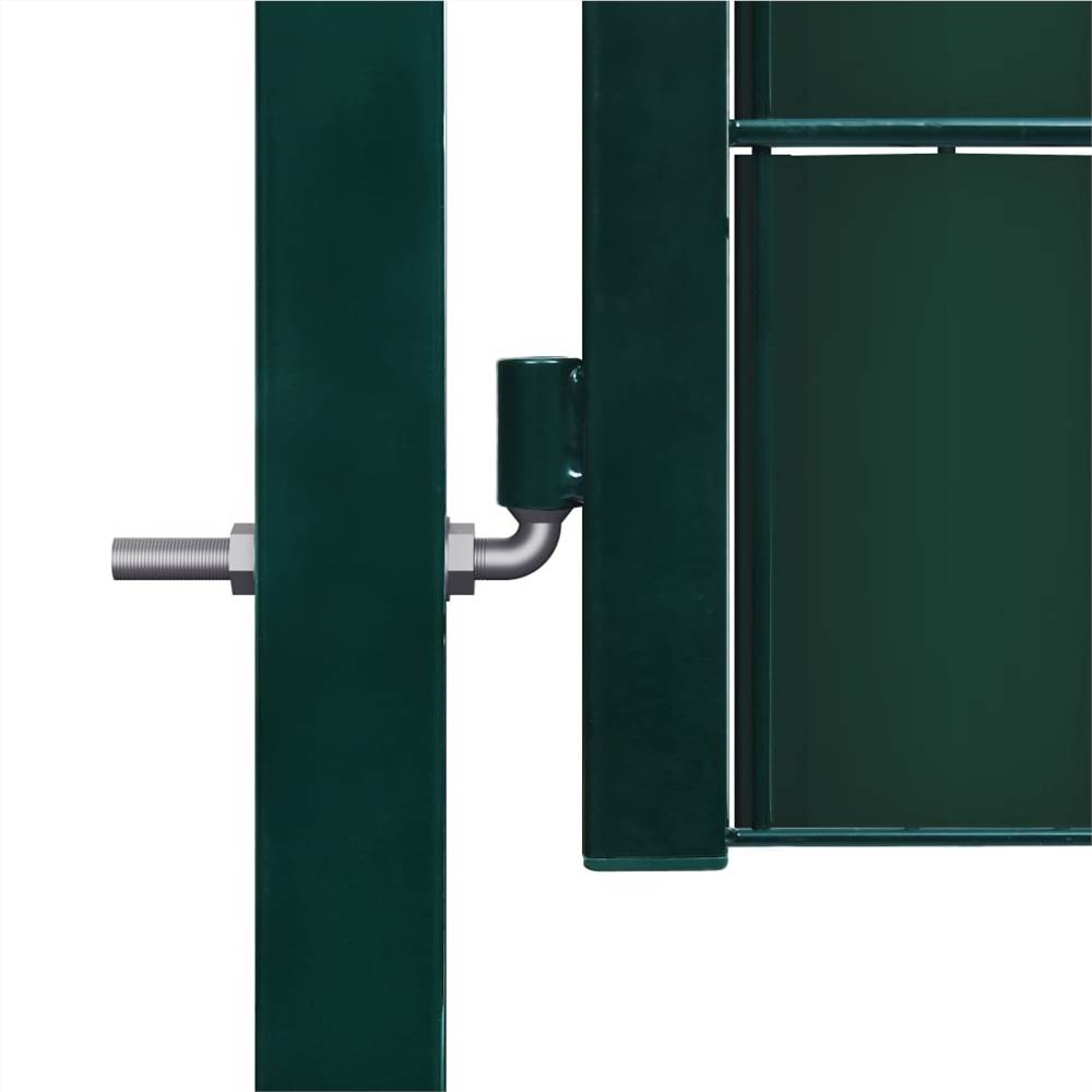 Fence Gate Steel 100x204 cm Green