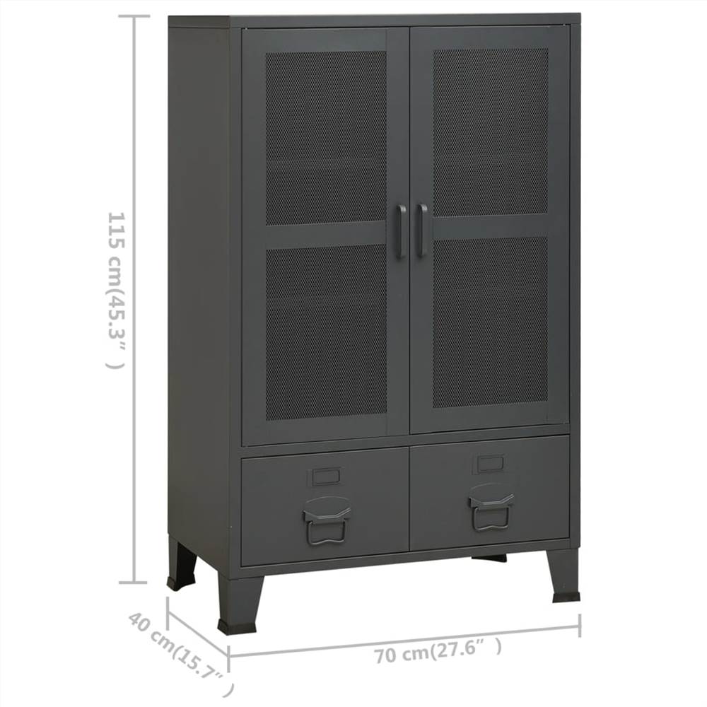 Industrial Storage Cabinet Anthracite 70x40x115 cm Metal