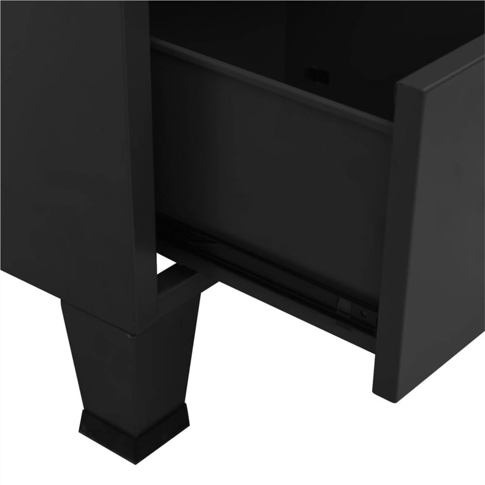 Industrial Storage Cabinet Black 70x40x115 cm Metal