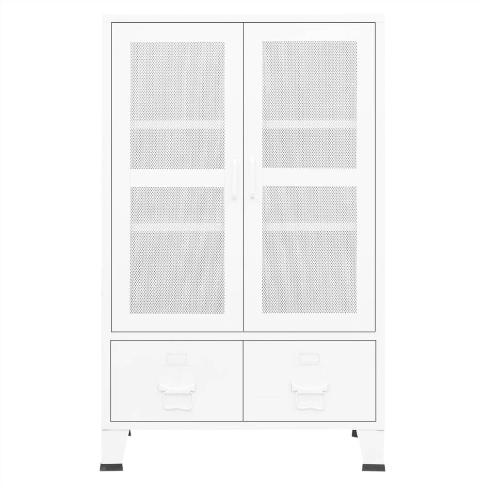Industrial Storage Cabinet White 70x40x115 cm Metal