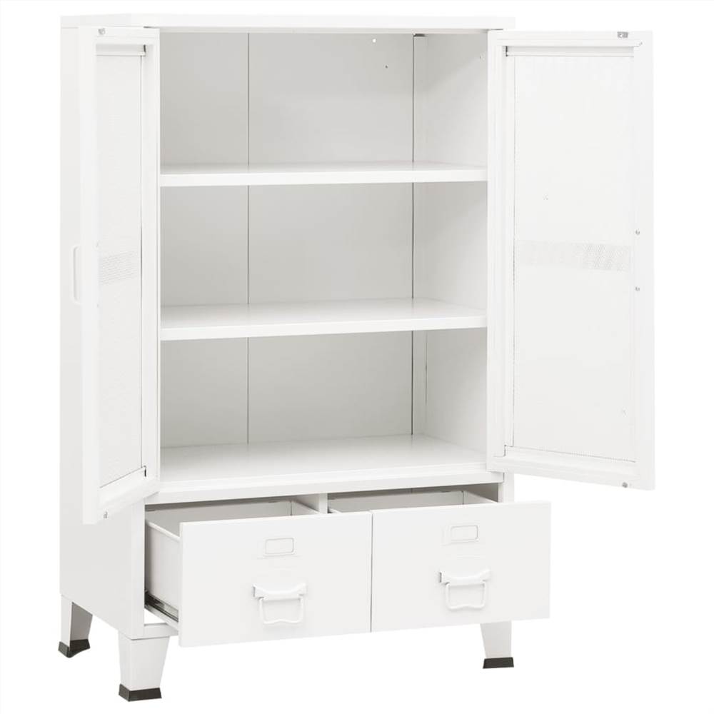 Industrial Storage Cabinet White 70x40x115 cm Metal