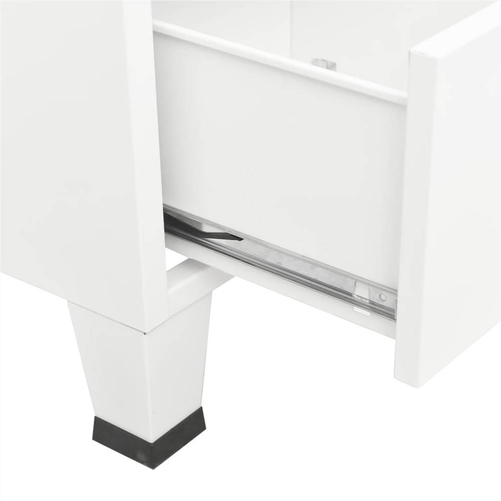 Industrial Storage Cabinet White 70x40x115 cm Metal