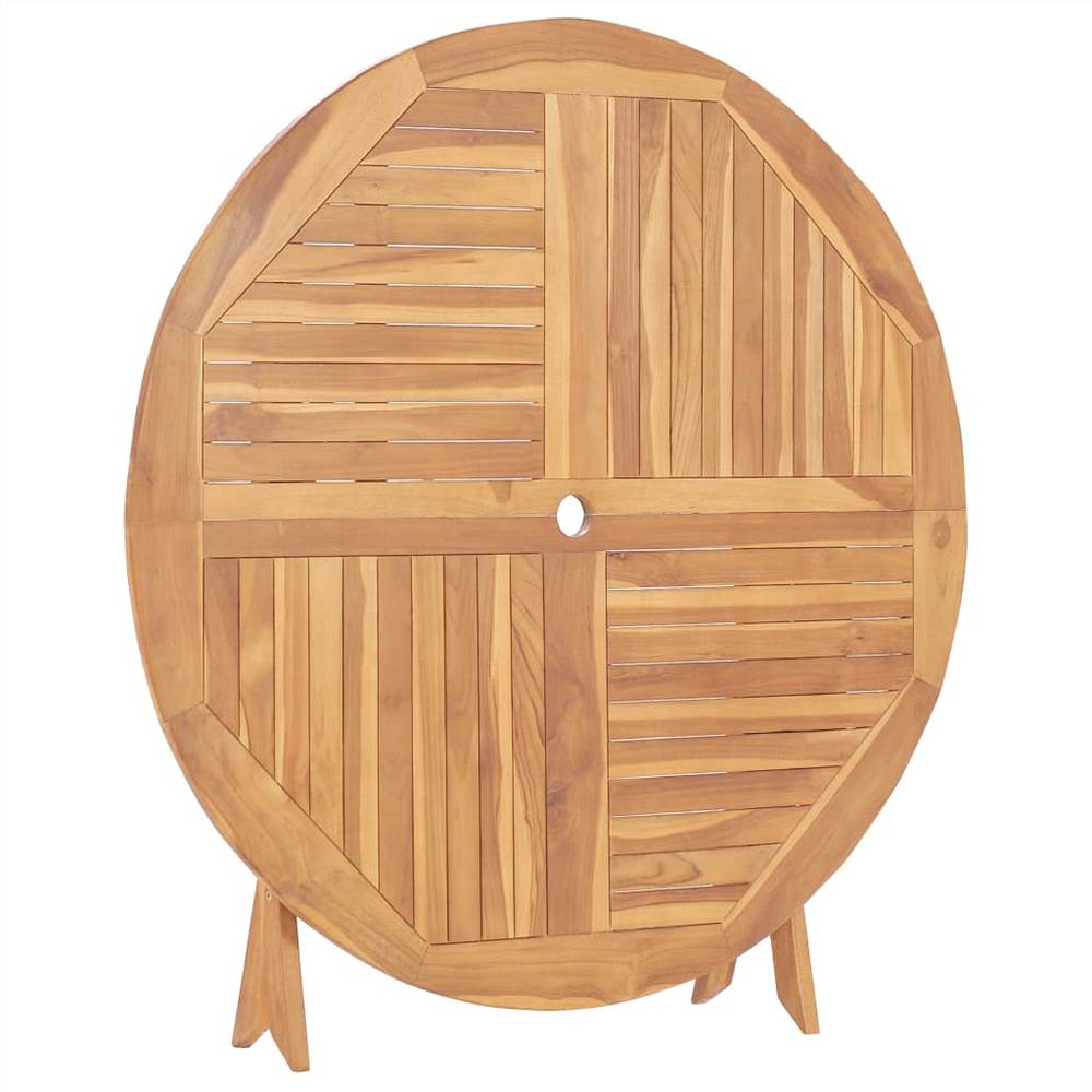 Folding Garden Table ? 120 cm Solid Teak Wood