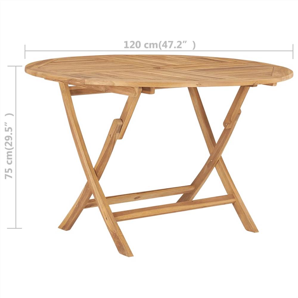 Folding Garden Table ? 120 cm Solid Teak Wood