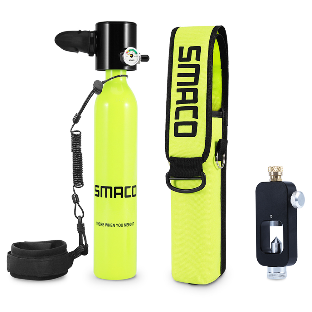 

SMACO S300-A7 0.5L Mini Scuba Diving Tank 5-7 Minutes Using Time with Refill Adapter - Green