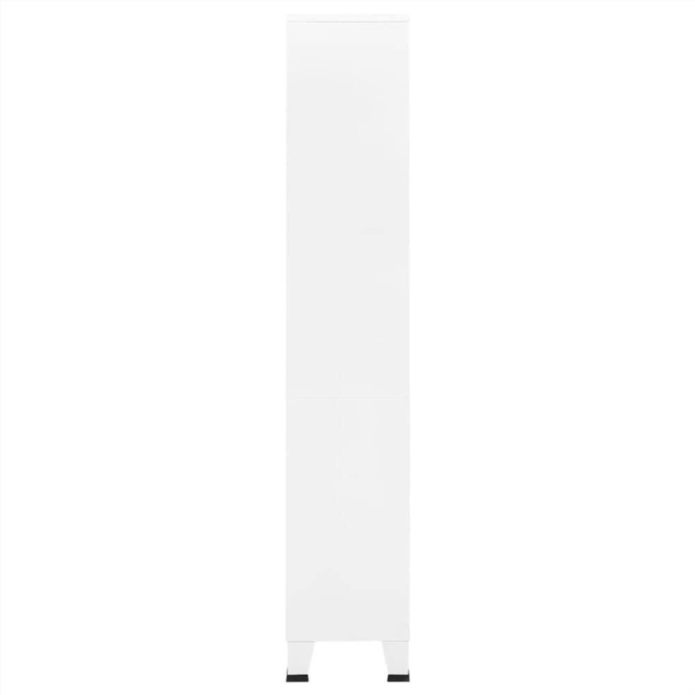 Industrial Bookshelf White 80x32x180 cm Steel