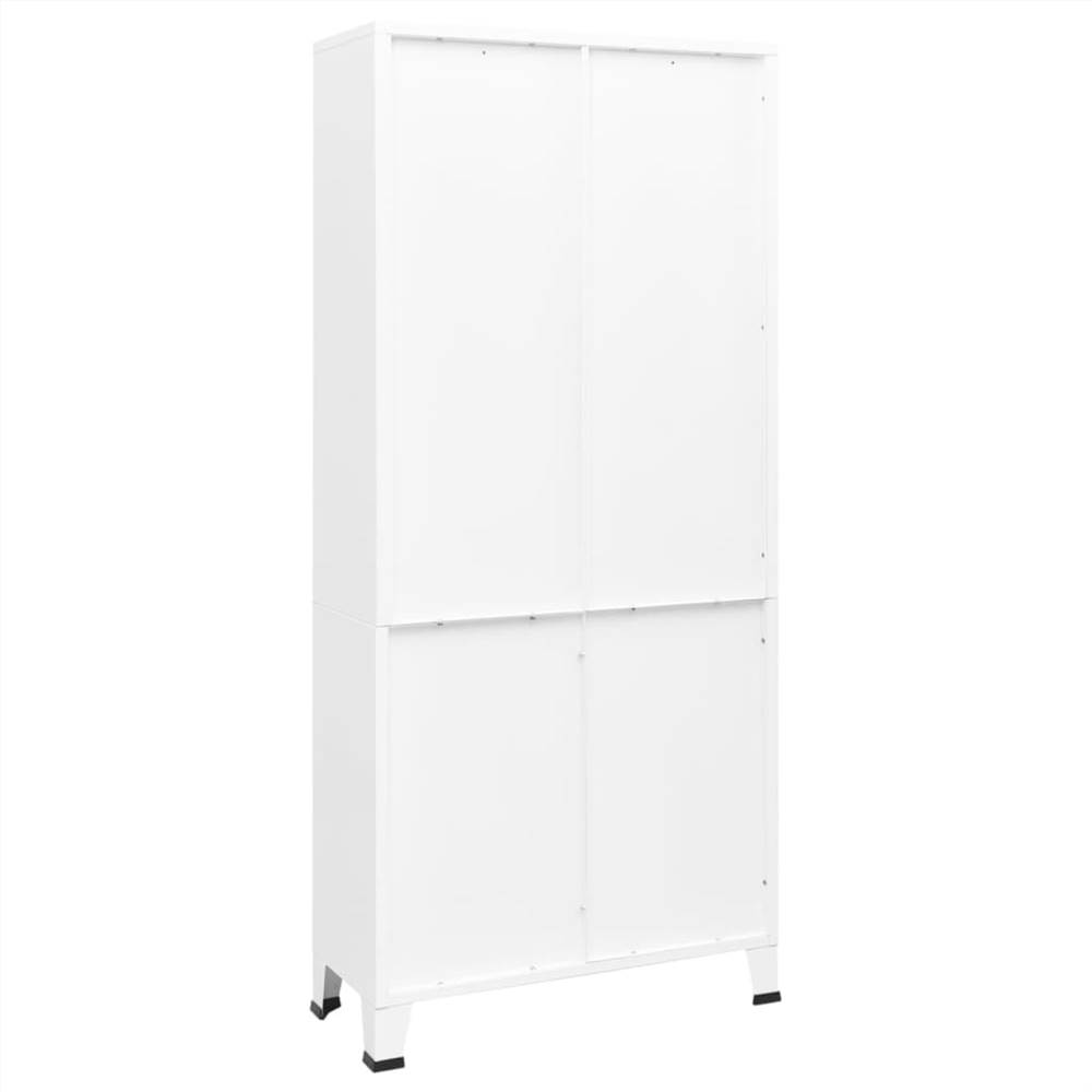 Industrial Bookshelf White 80x32x180 cm Steel