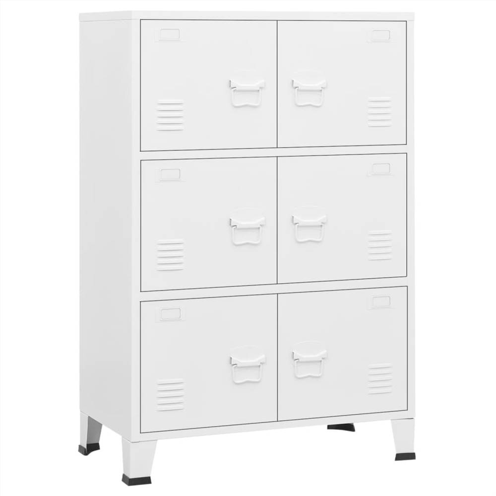 Industrial Filing Cabinet White 75x40x115 cm Metal