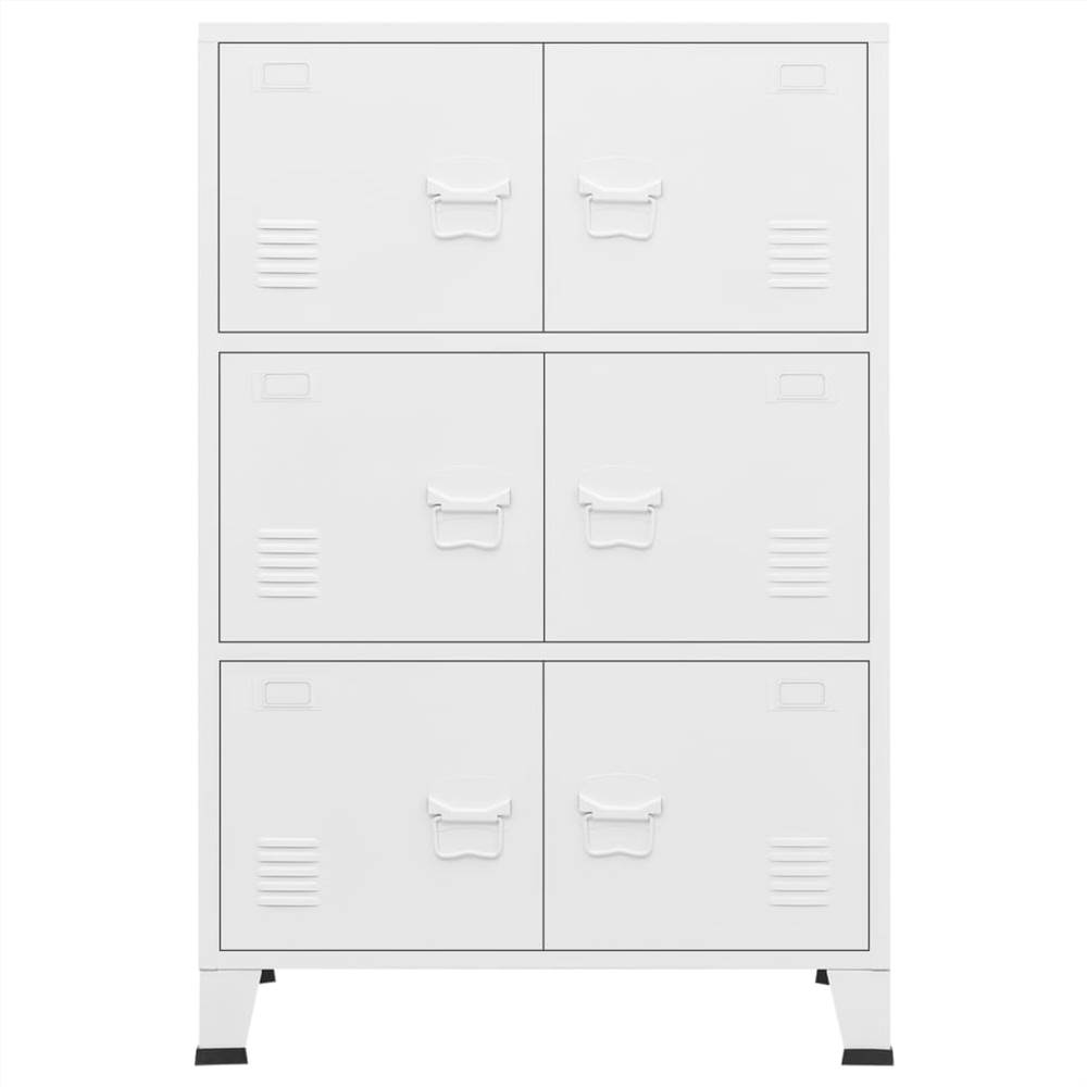 Industrial Filing Cabinet White 75x40x115 cm Metal