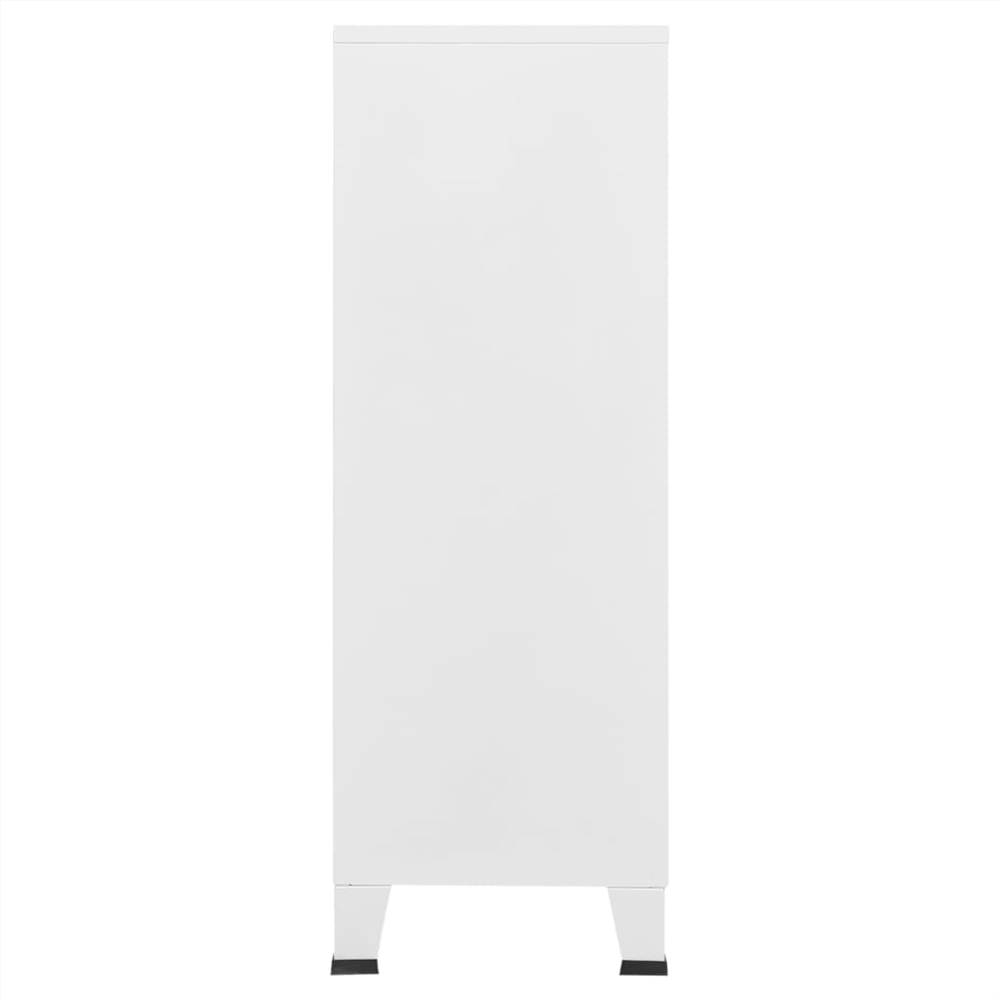 Industrial Filing Cabinet White 75x40x115 cm Metal