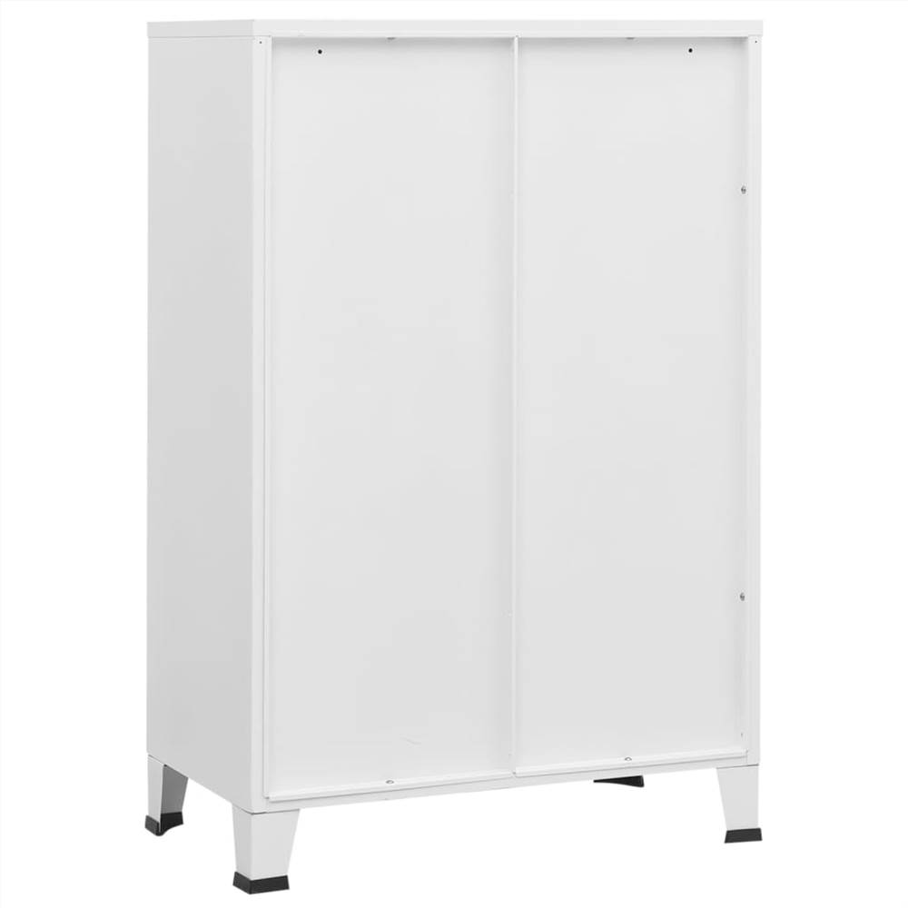 Industrial Filing Cabinet White 75x40x115 cm Metal