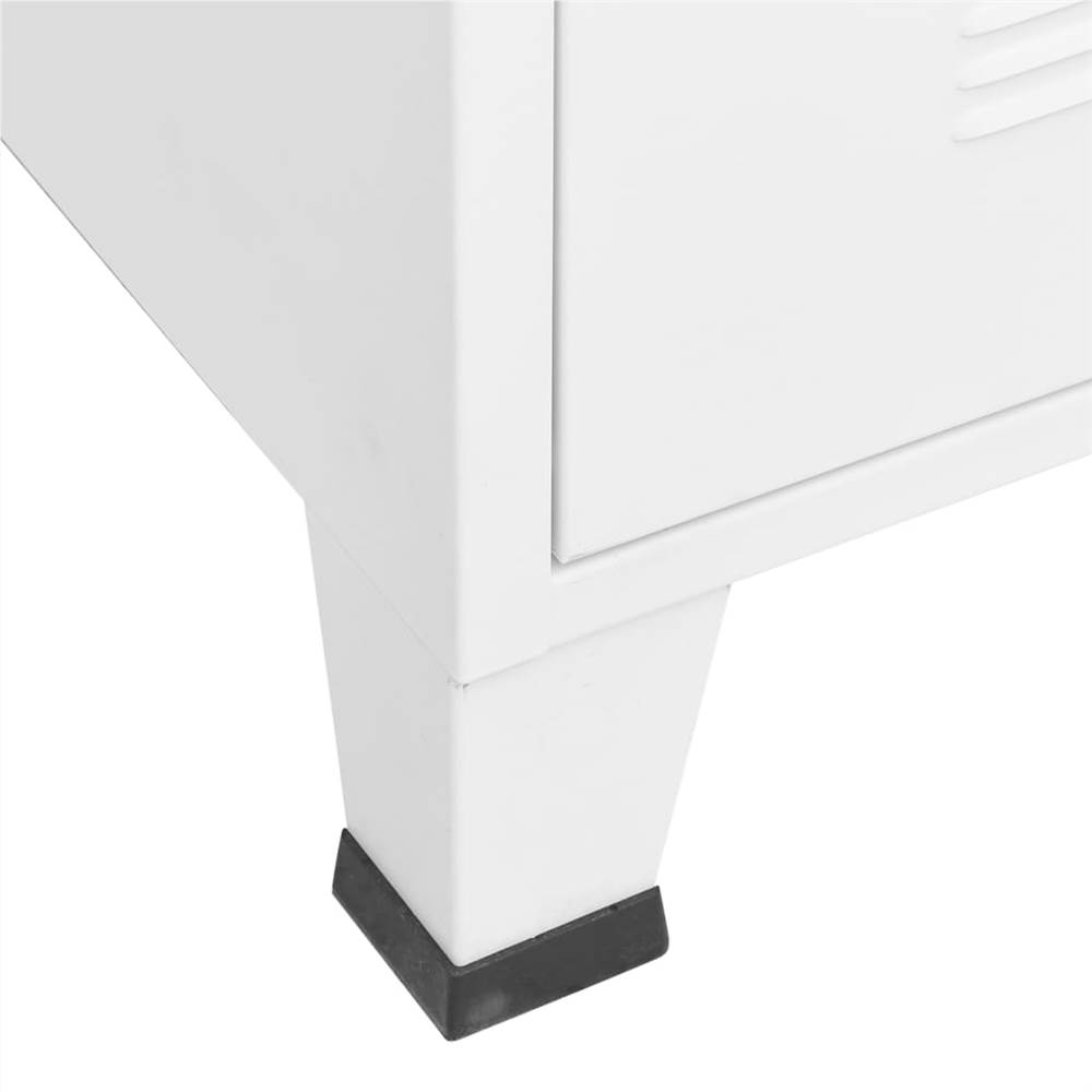 Industrial Filing Cabinet White 75x40x115 cm Metal