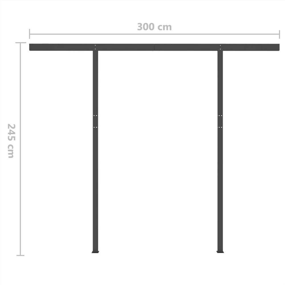 Automatic Awning with LED & Wind Sensor 3x2.5 m Cream