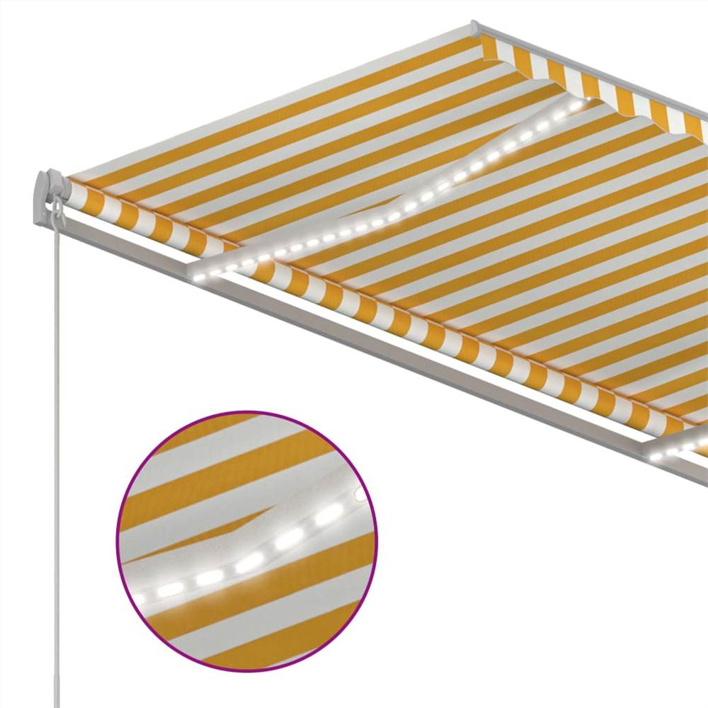 Automatic Awning with LED&Wind Sensor 3x2.5 m Yellow&White