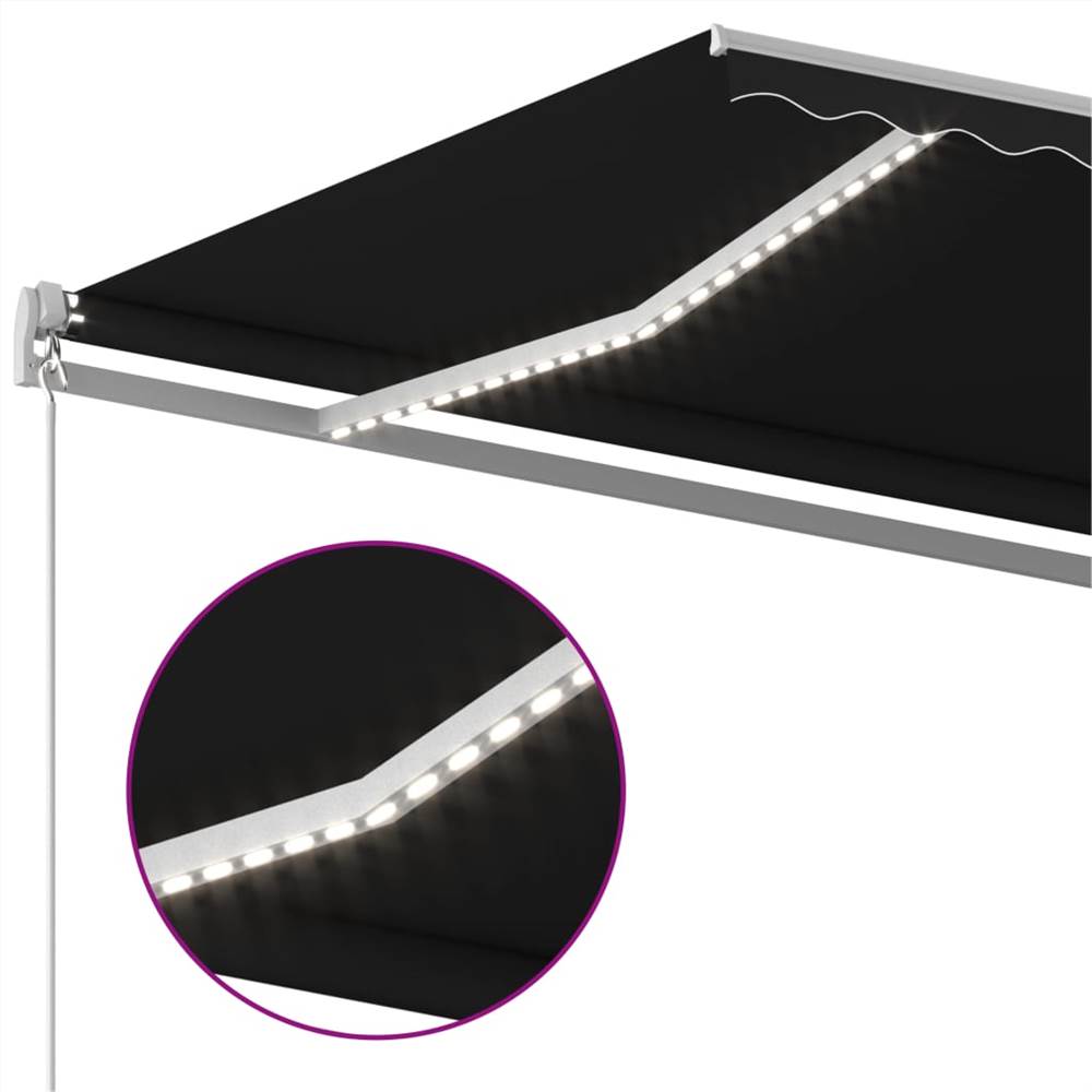 Automatic Awning with LED&Wind Sensor 4.5x3 m Anthracite