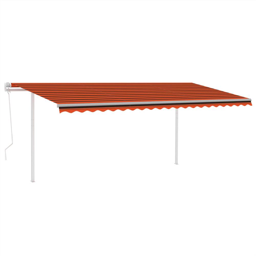 Automatic Awning with LED&Wind Sensor 5x3 m Orange&Brown