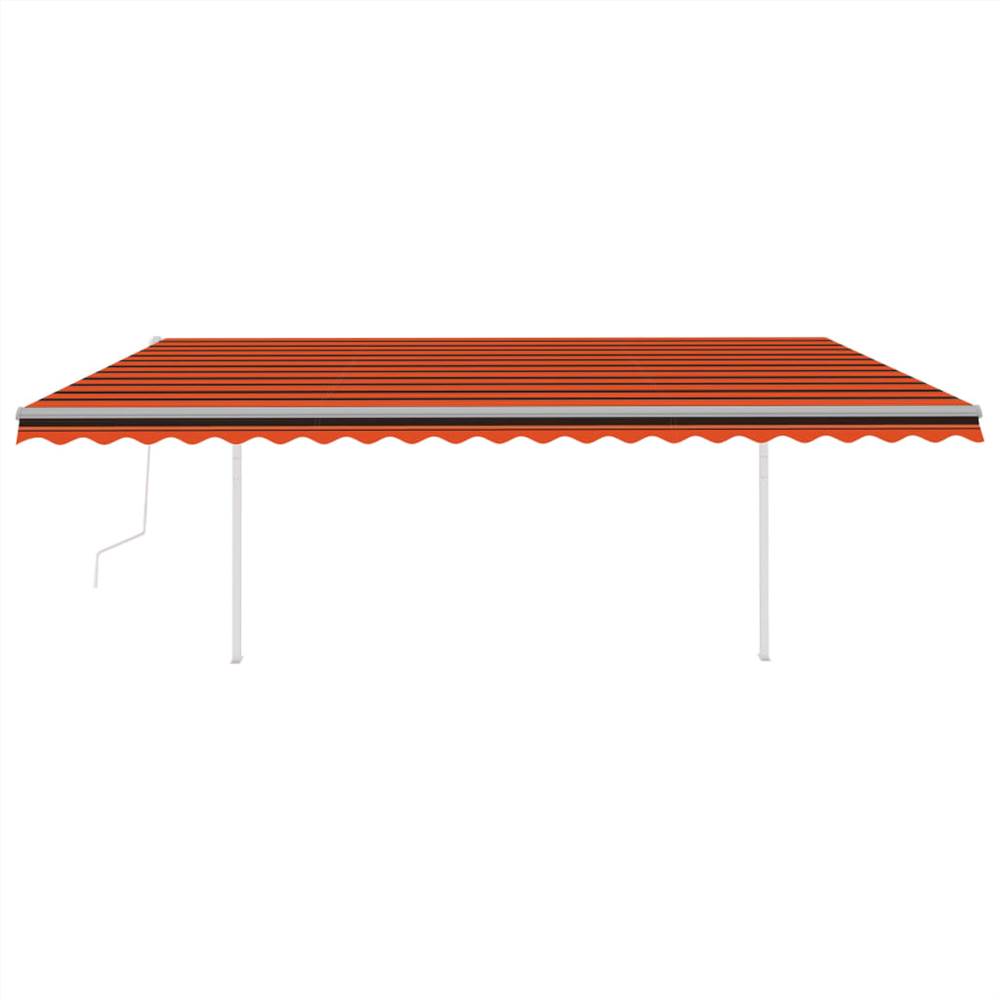 Automatic Awning with LED&Wind Sensor 5x3 m Orange&Brown
